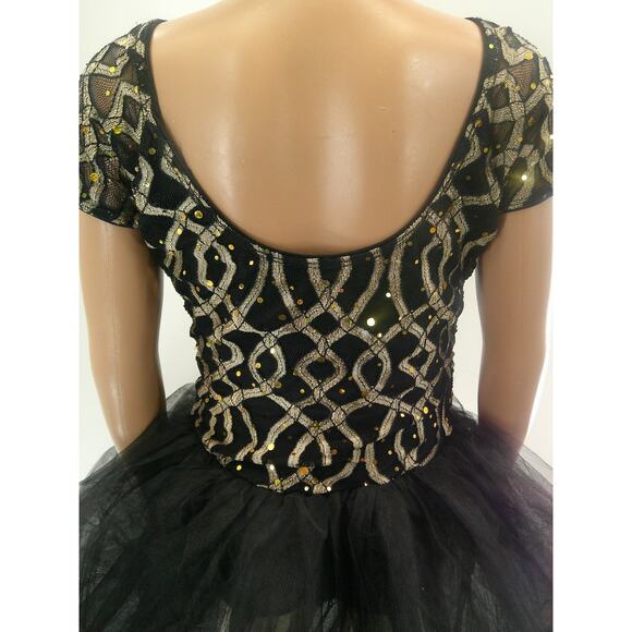 Dance Costume Ballet Medium Child Gold Revolution Geometric Tutu YAGP Pointe - Picture 7 of 10